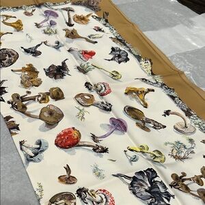 Hermes Mushroom Print Silk Scarf